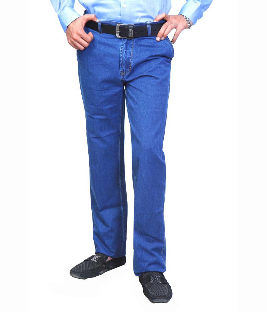 Sparky Clothing Blue Cotton Blend Regular Fit Jeans - Buy Sparky ...