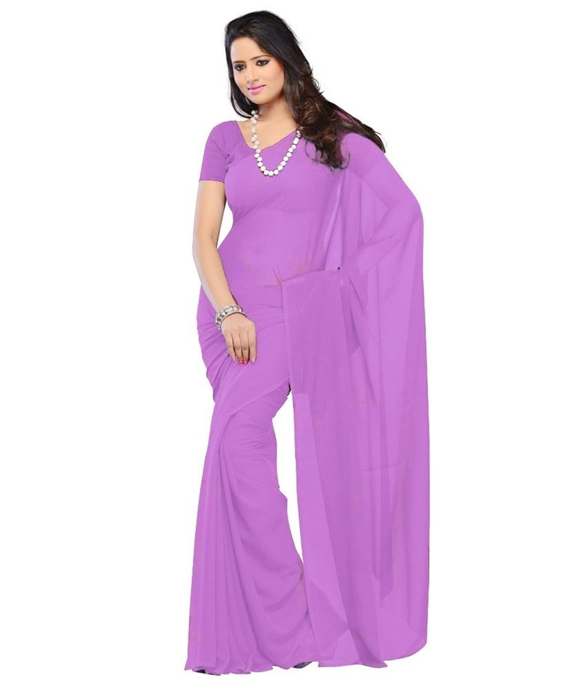 purple chiffon saree