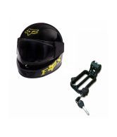 Speedwav Fox Sporty Full Face Bike Riding Helmet- BLACK+Helmet Security Lock