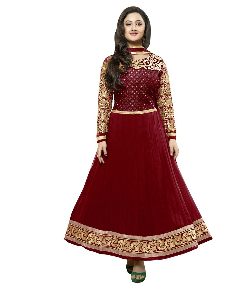 Style Amaze Maroon Georgette Unstitched 