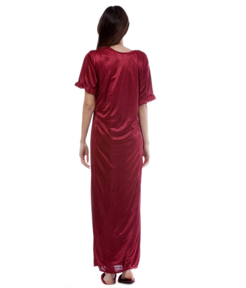 silk maroon robe