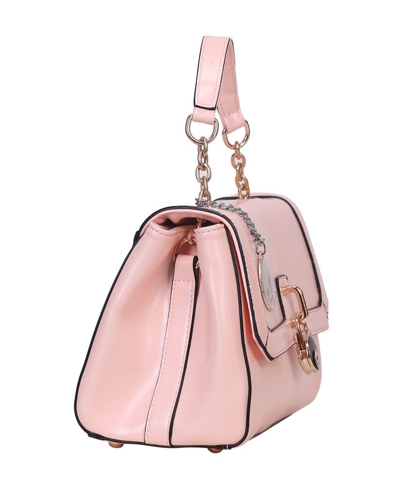 Adara Beige Faux Leather Hand Bag - Buy Adara Beige Faux Leather Hand