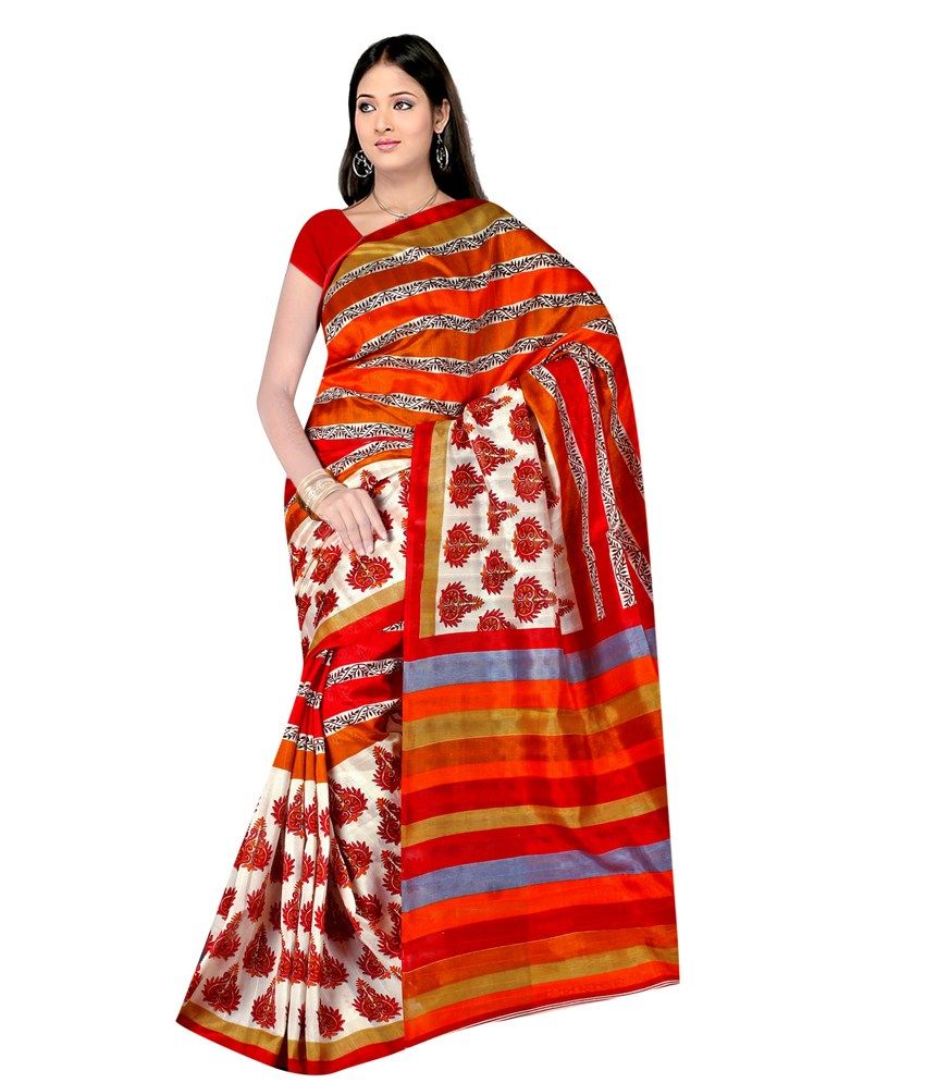 MANISHA Sarees Multi Color Silk Saree - Buy MANISHA Sarees Multi Color ...