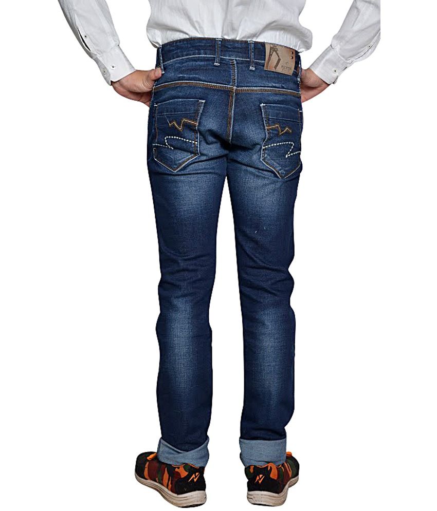 Pointer Blue Cotton Blend Slim Jeans Buy Pointer Blue Cotton Blend Slim Jeans Online at Best