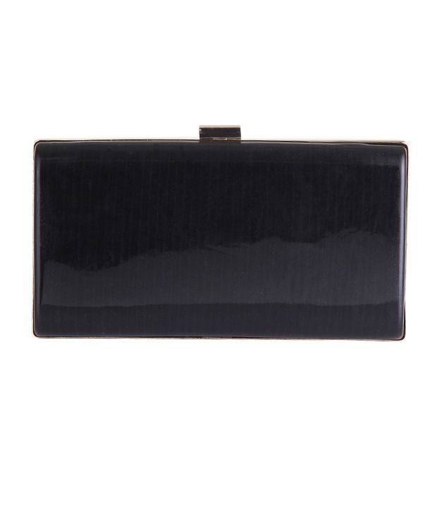 Buy Aliza Black Glossy Self Linning Clutch at Best Prices in India ...