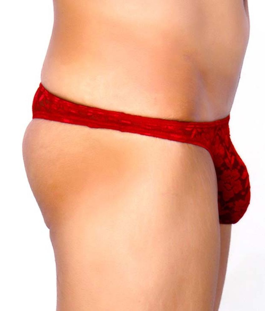 Elegant Men La Intimo: Lace Comfy Thong (Red) - 80 - 85 Cms 2025 at ShopCircuit | ONDC