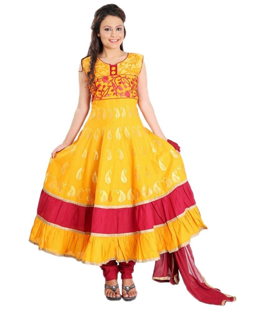 yellow cotton churidar