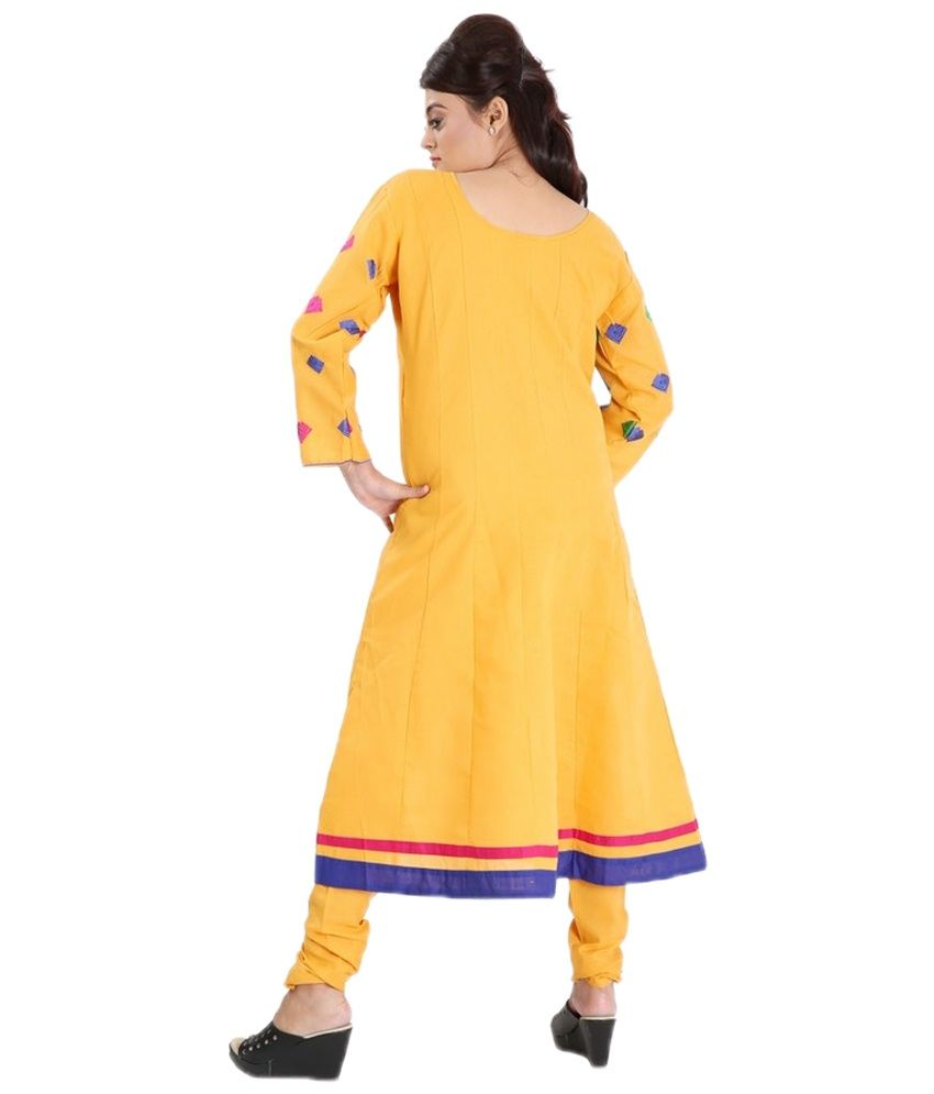 yellow cotton churidar