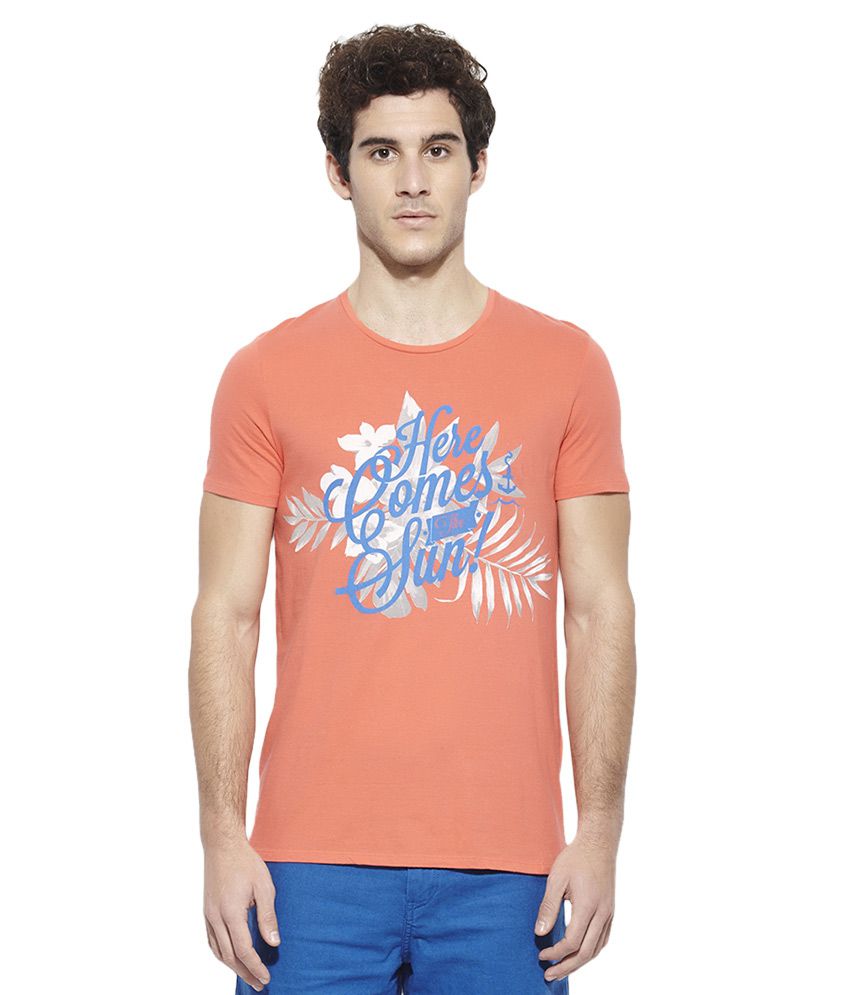 of Benetton Orange Round Neck T Shirt Buy United Colors of Benetton ...
