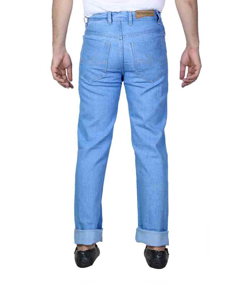 Western Texas 96 Blue Cotton Basic Regular Fit Men's Jeans - Buy ...