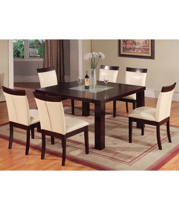 Dream Furniture Square Teak Wood 6 Seater Luxury Dining ...