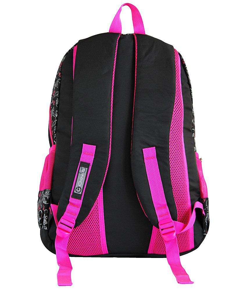 Genius Black & Pink Backpack ,With a Free Lunch-Box worth Rs 149 - Buy ...