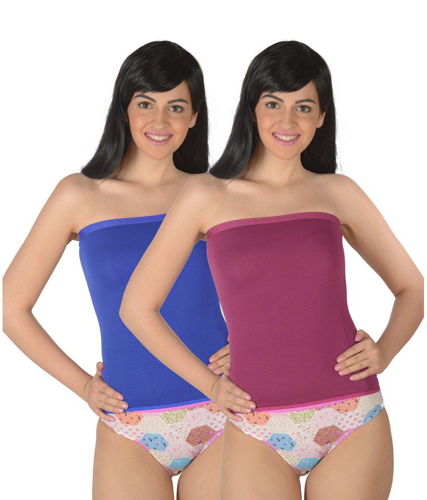     			Selfcare Multi Color  Camisoles Pack of 2