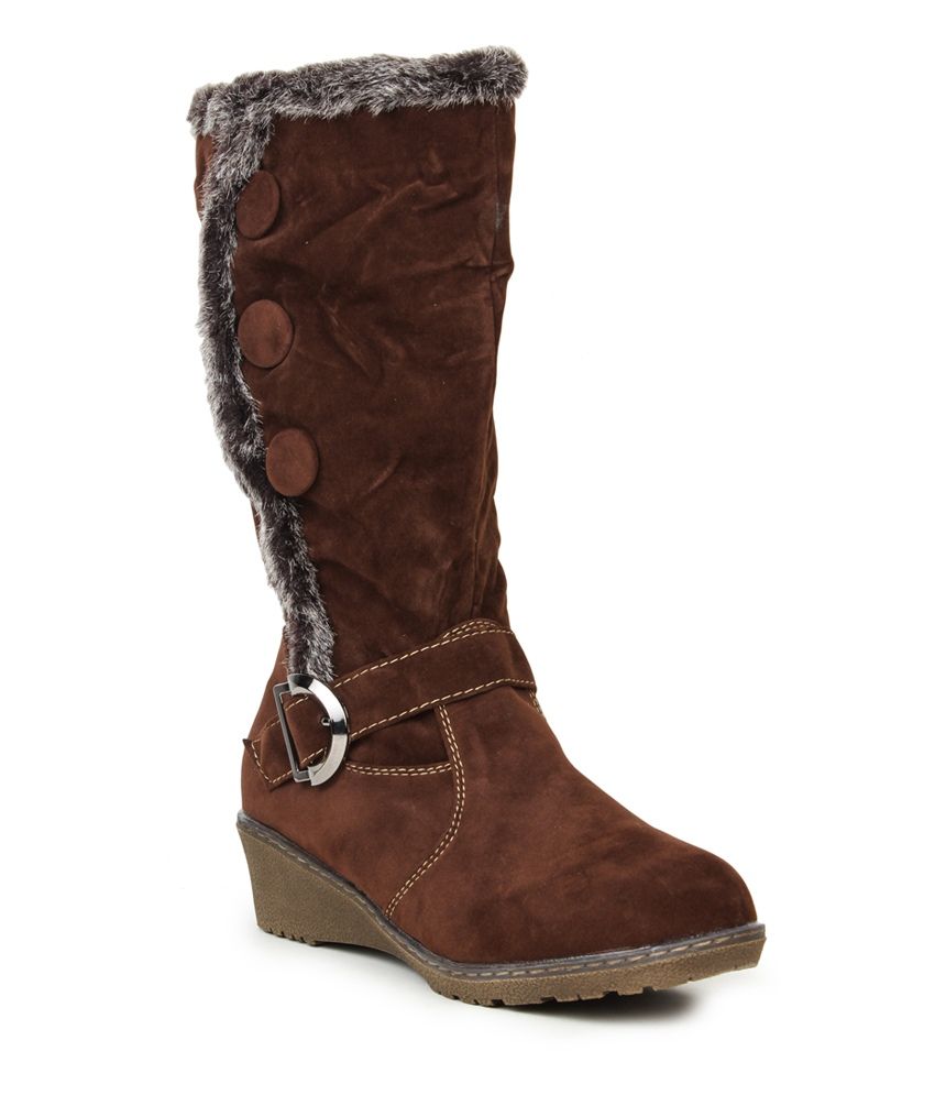 brown suede knee high boots flat