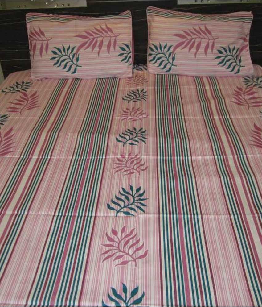 Lahoti Handloom House Cotton Double Bed Sheet With Two Pillow Cover