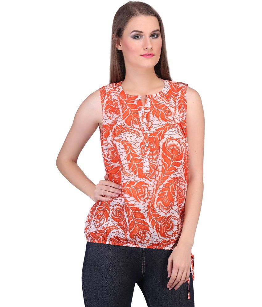     			Rute Orange Cotton Tops