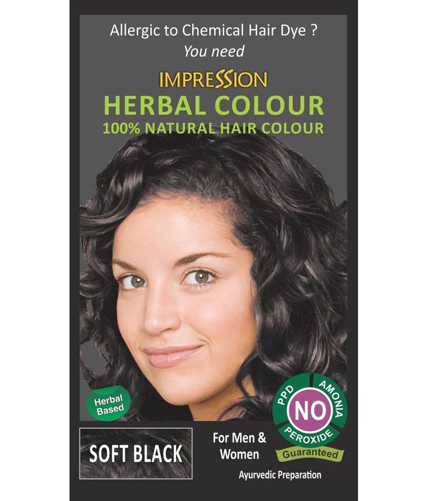 Impression 100 Natural Herbal Hair Colour Soft Black 150g