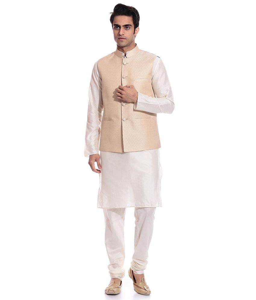 white kurta with coat