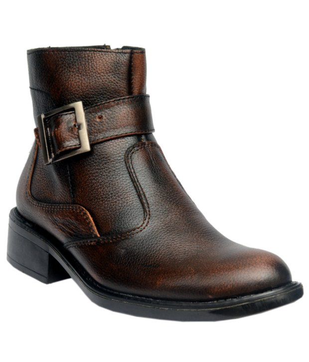 Big Boy Brown Leather Boots For Men 