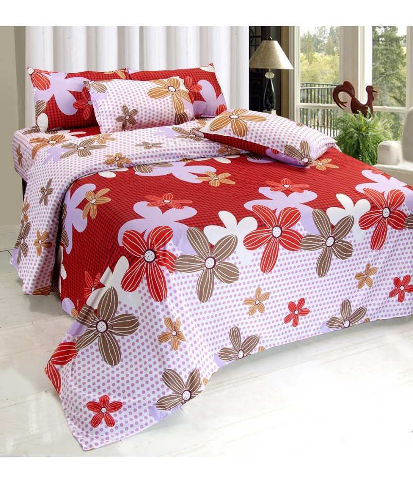 Vertex Polyester Bed Sheet With Freebies(4 pillow covers) Buy Vertex