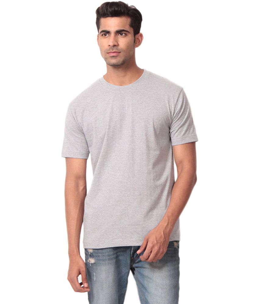 Bombay Fashion Gray Cotton Half Sleeves Round Neck T-Shirt - Buy Bombay ...
