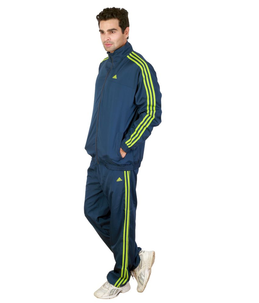 adidas navy polyester tracksuit