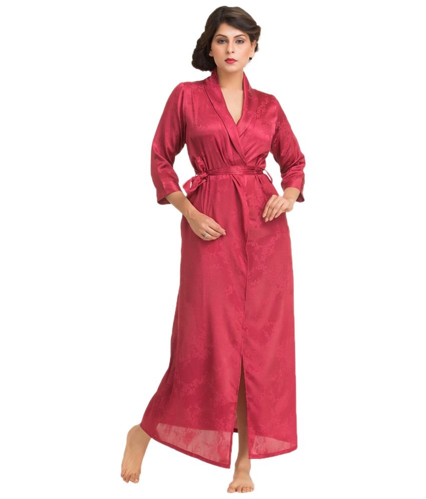 Buy Private Lives Maroon Satin Robe Online at Best Prices in India ...