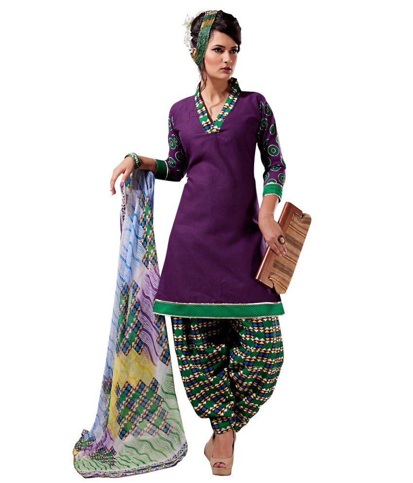 Desi Look Cotton Kurti With Patiala - Stitched Suit - Buy Desi Look ...