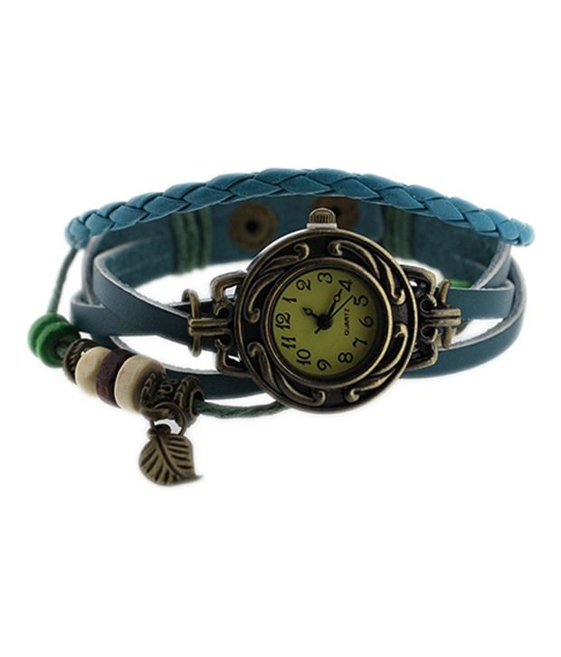 Antique Green Leather Wrap Wrist Watch Bracelet Buy Antique Green