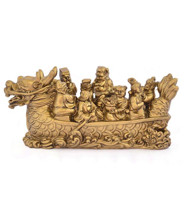     			Kriti Creations Feng Shui Dragon Boat with 8 Immortals