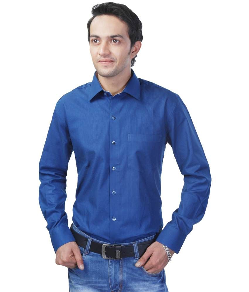 Sparky Blue 100 Percent Cotton Slim Fit Casual Shirt - Buy Sparky Blue ...