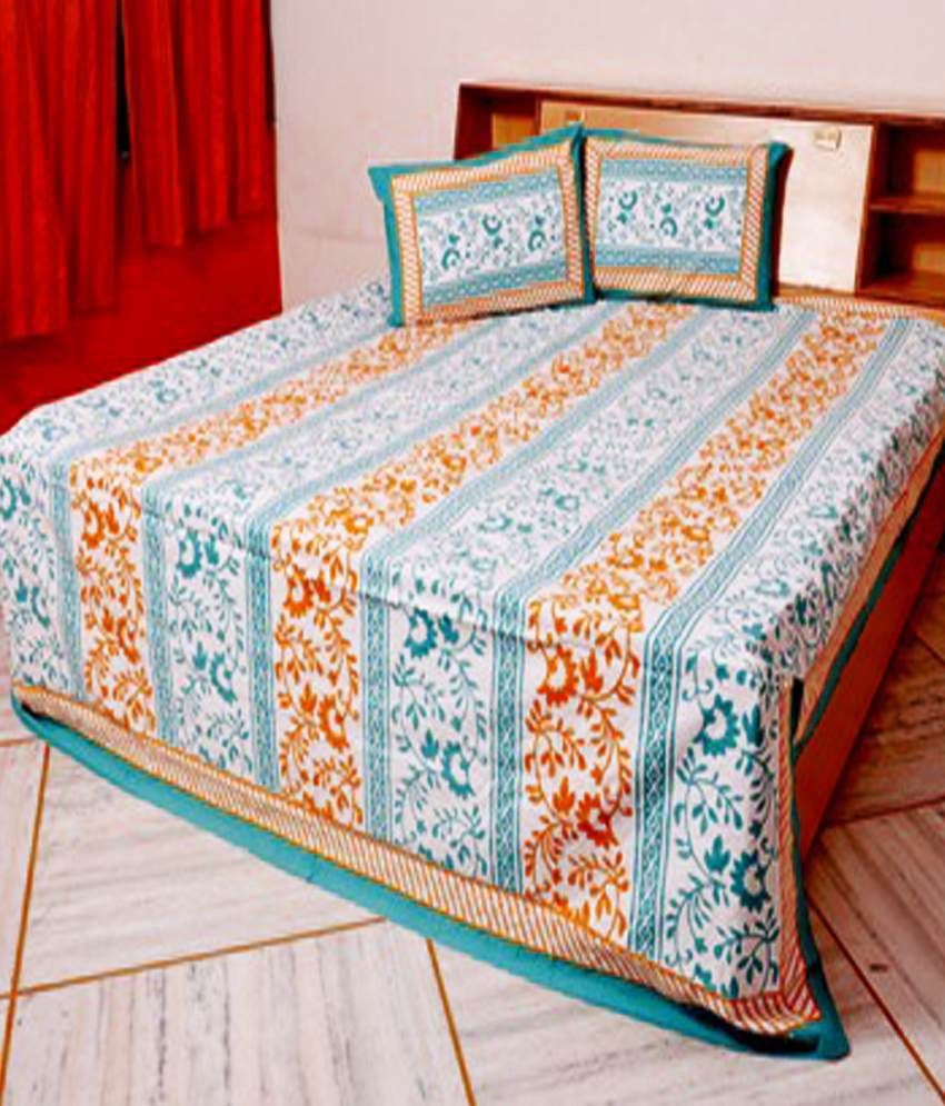 First Choice Cotton Printed Bed Sheet With 2 Pillow Covers Buy First