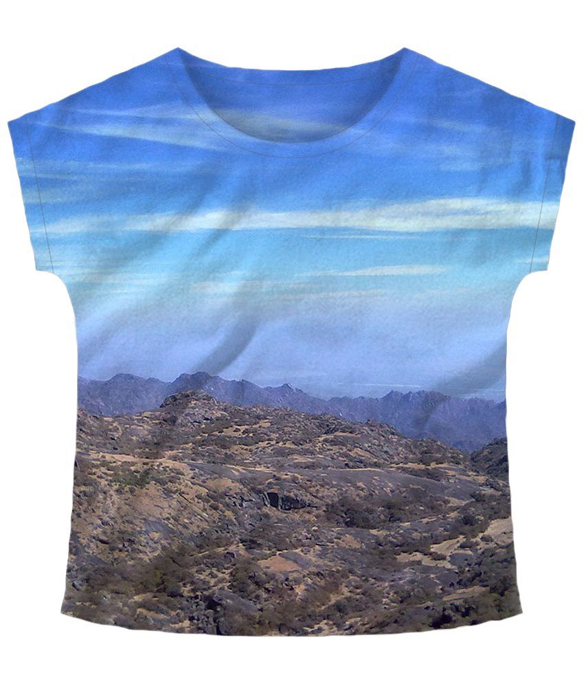 blue and gray graphic tee