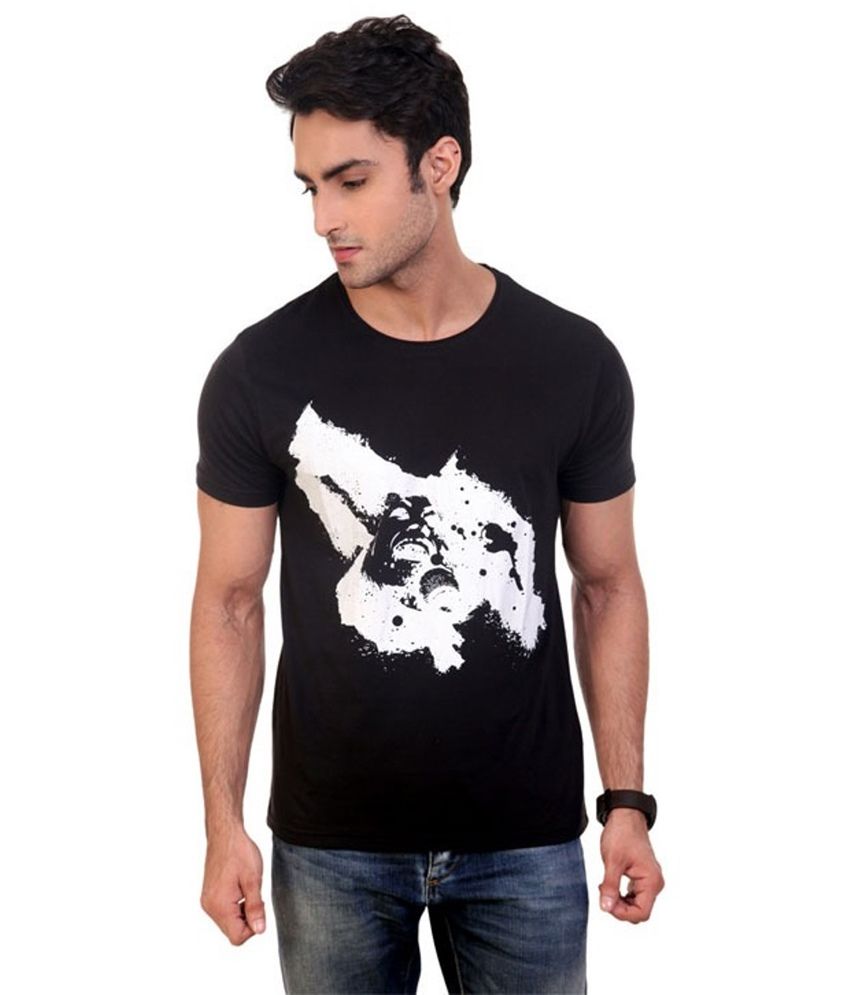 Kkr Yarns And Fabrics Black Cotton Blend Round Half Sleeves T-Shirt - Buy Kkr Yarns And Fabrics 