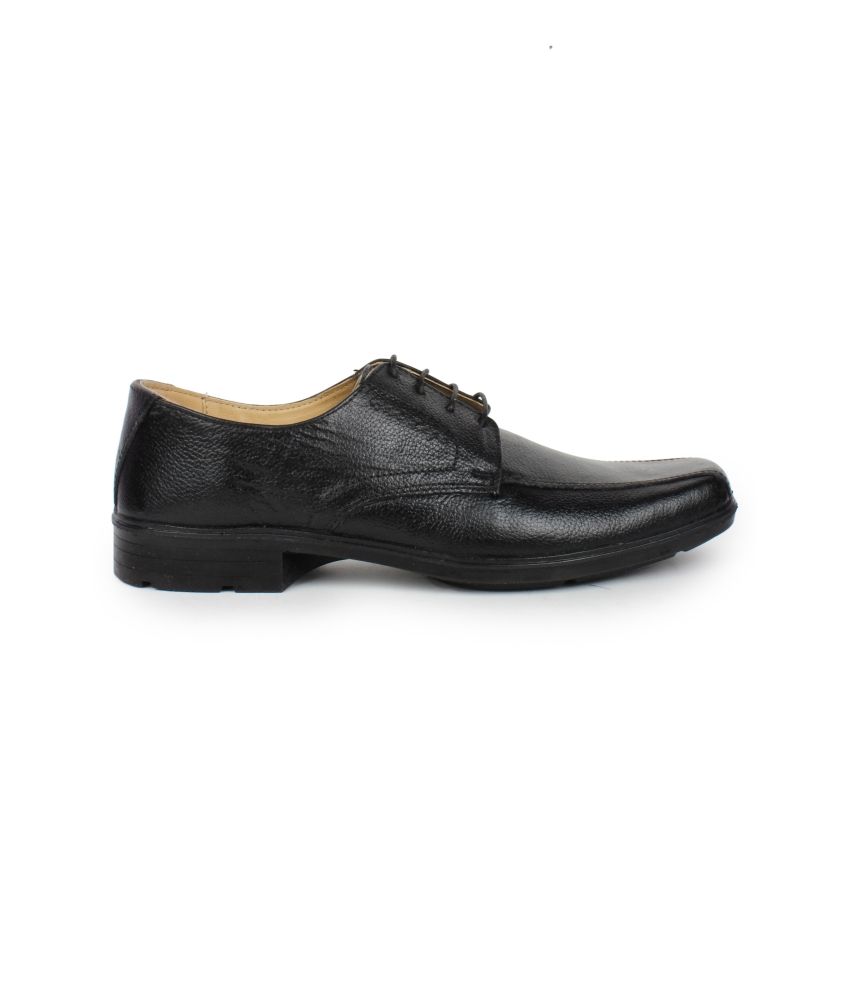 red tape mens black leather formal shoes
