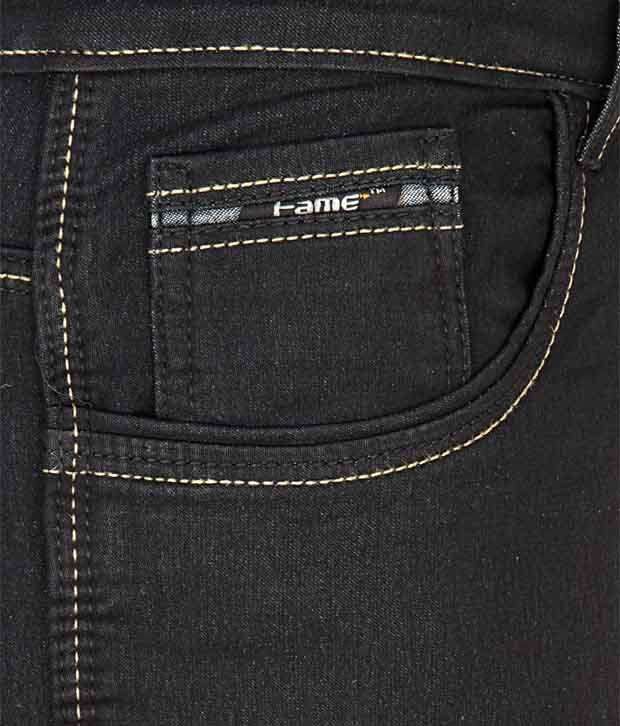 black cotton jeans mens