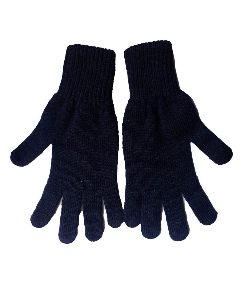 Grj Black Woollen Gloves: Buy Online at Low Price in India - Snapdeal