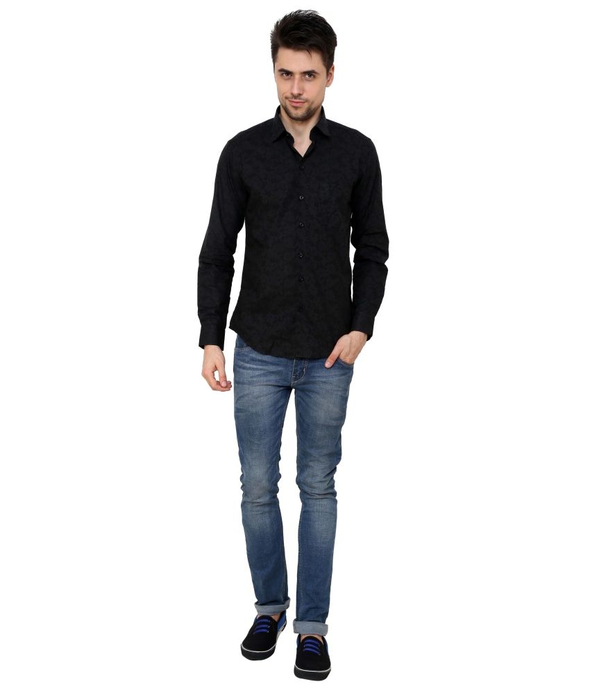 men's black casual shirt