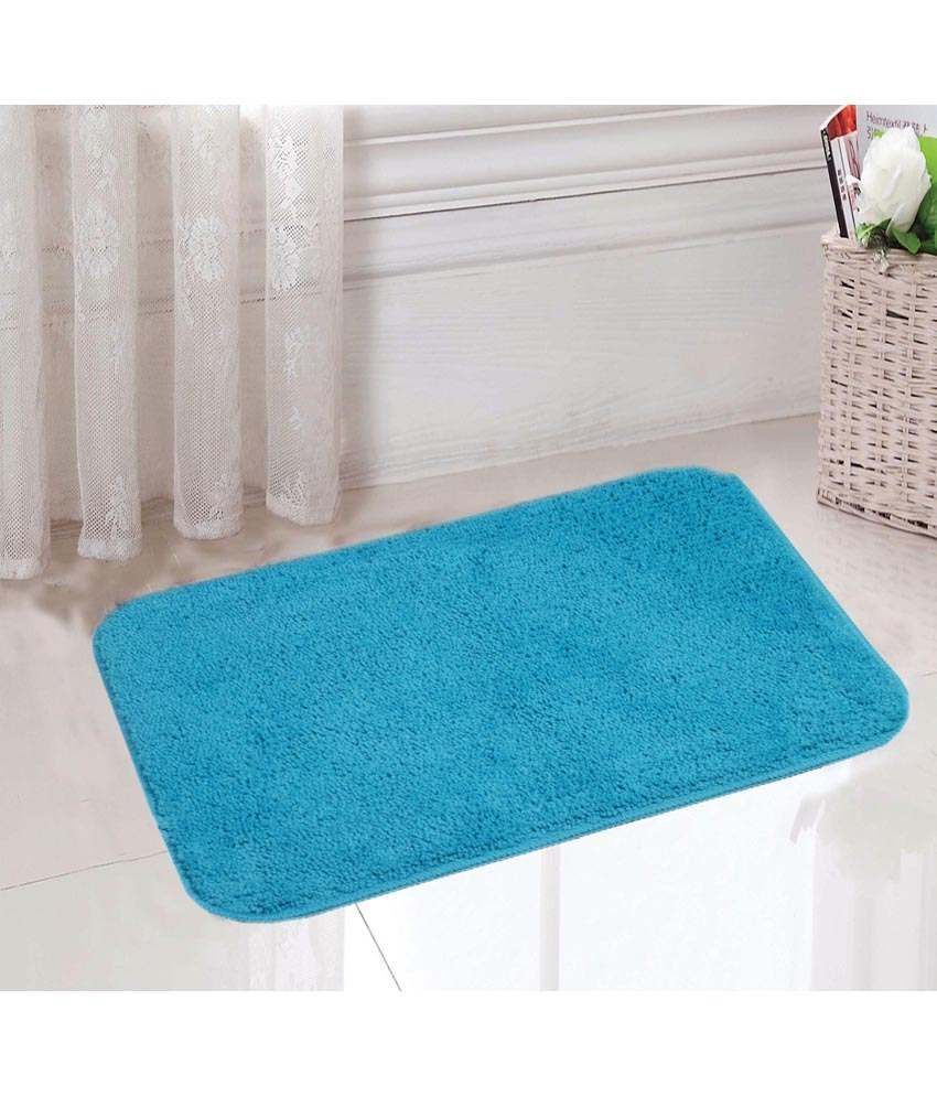 Saral Home Blue Polyester Bath Mats 40X60 CM Buy Saral Home Blue