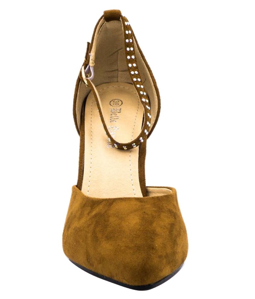 Belle Gambe Trendy Brown Heeled Sandals Price in India- Buy Belle Gambe Trendy Brown Heeled 