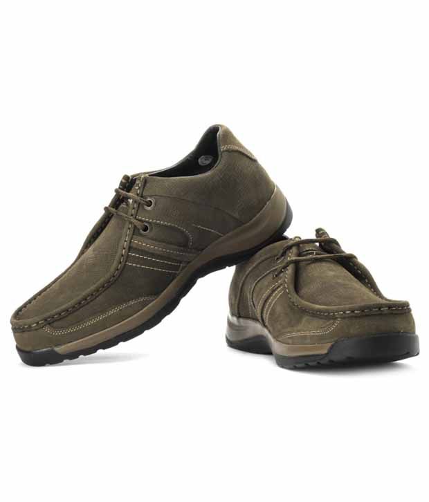 Woodland Olive Green Casual Shoes - Buy 