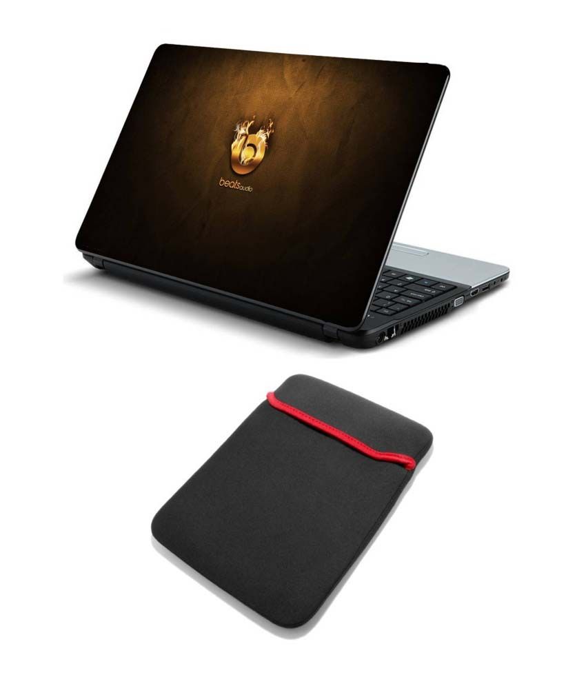 Print Shapes Beats Audio Laptop Skin With Laptop Sleeve 15 6 Inch Buy Print Shapes Beats Audio 