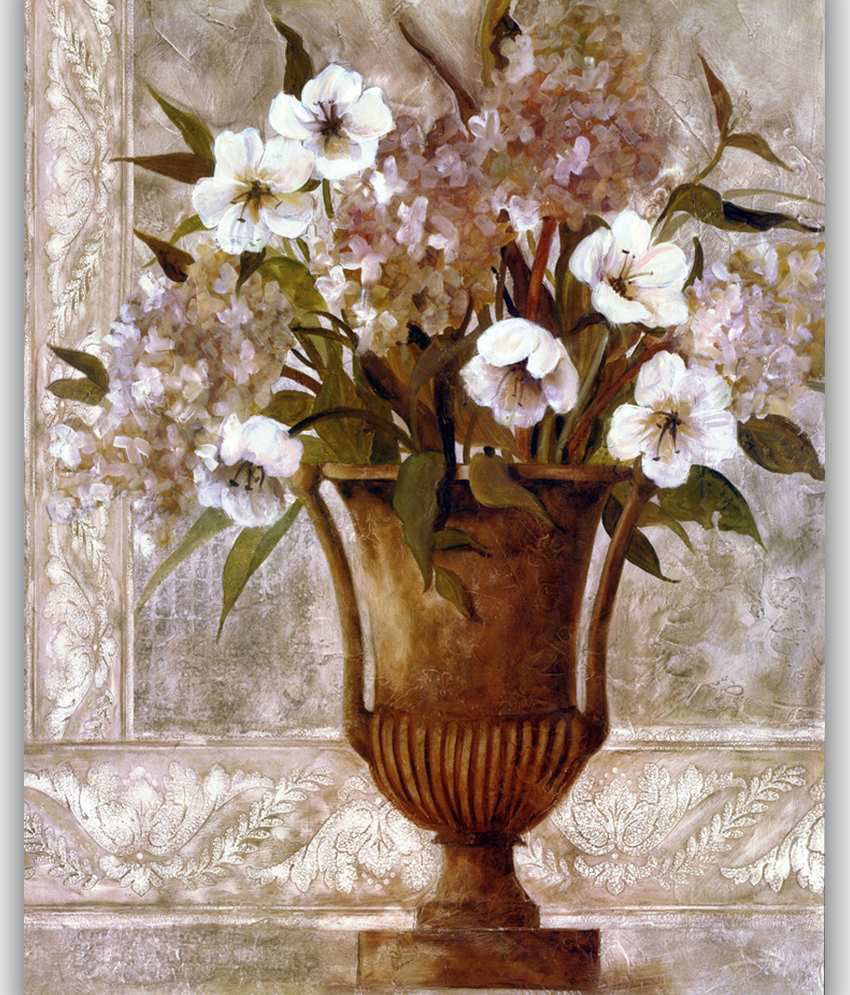 Vitalwalls Fashion Flower Oil Painting Floral Vase ...