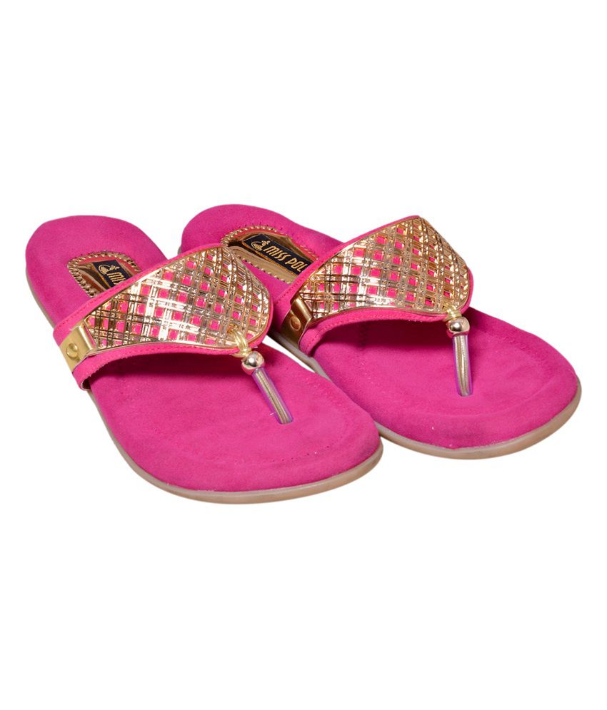 Nice Pink Daily Wear Suede Slippers Price in India- Buy Nice Pink Daily ...