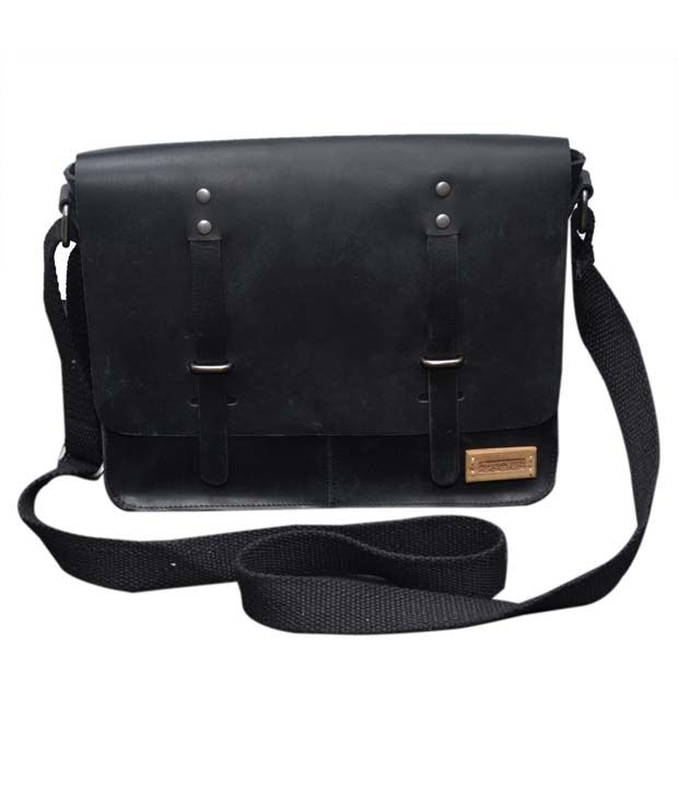 Le Craf James Black Stylish Messenger Bag