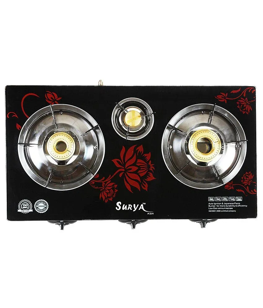 surya aksh 3 burner glass top