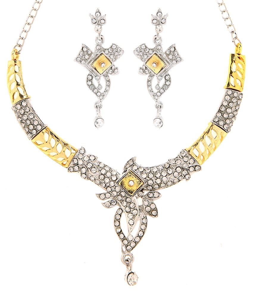 wedding american diamond necklace set