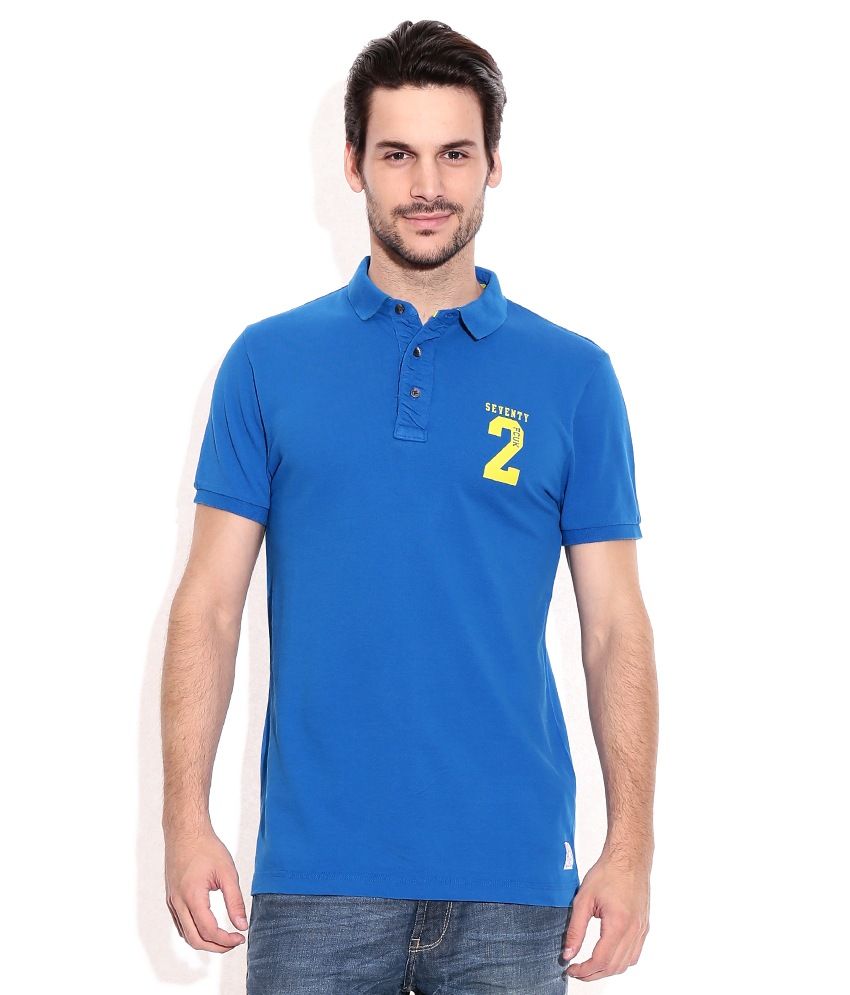 Fcuk Blue Polo T-Shirt - Buy Fcuk Blue Polo T-Shirt Online at Low Price ...