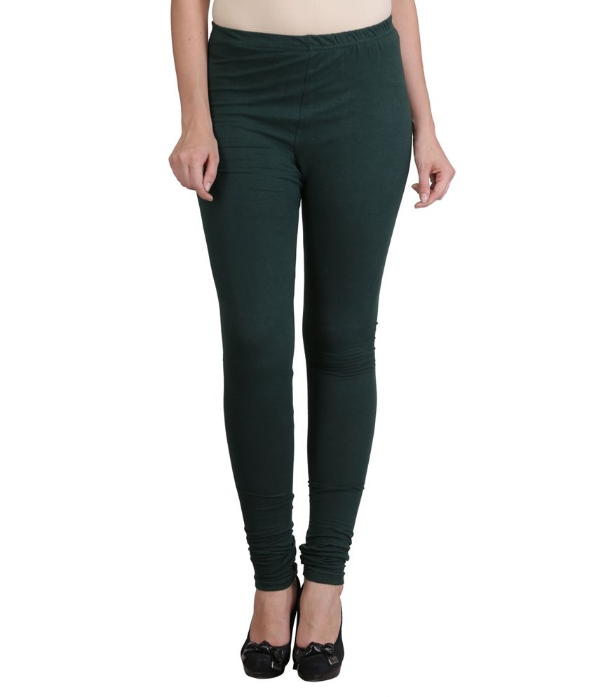 Ahhaaaa Dark Green Cotton Leggings Price in India - Buy Ahhaaaa Dark ...