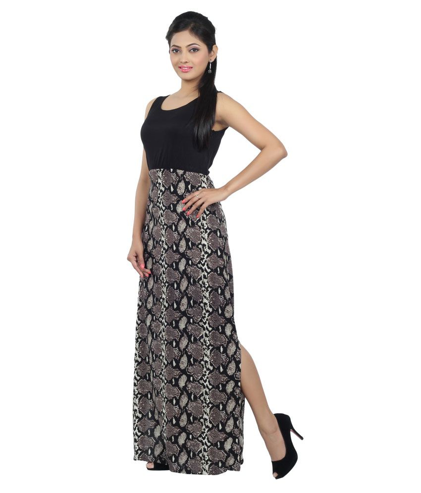 Diva Couture By Divvya Black Viscose Maxi Dress - Buy Diva Couture By ...